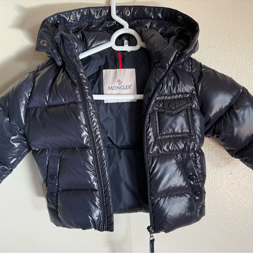 Moncler Blue Puffer Jacket Quilted Insulation